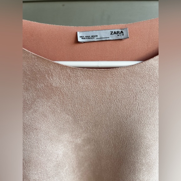 ZARA NEW Synthetic Leather Sweater, Soft Pink - Picture 3 of 5
